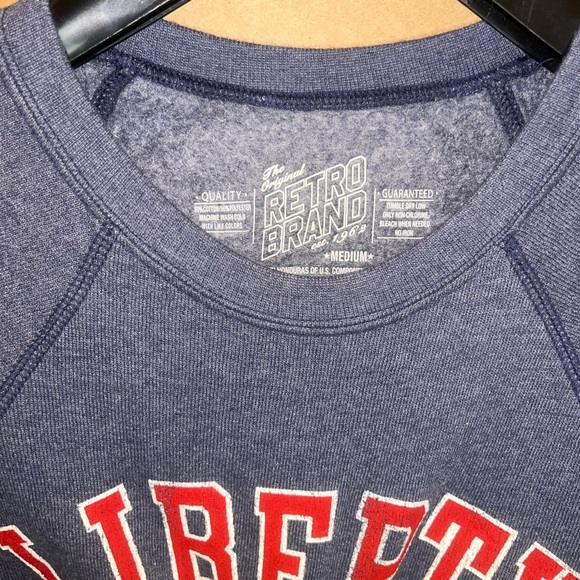 NWT Retro Brand Liberty Flames Men’s Sz Medium Sweater Crewneck Sweatshirt New - Picture 3 of 5
